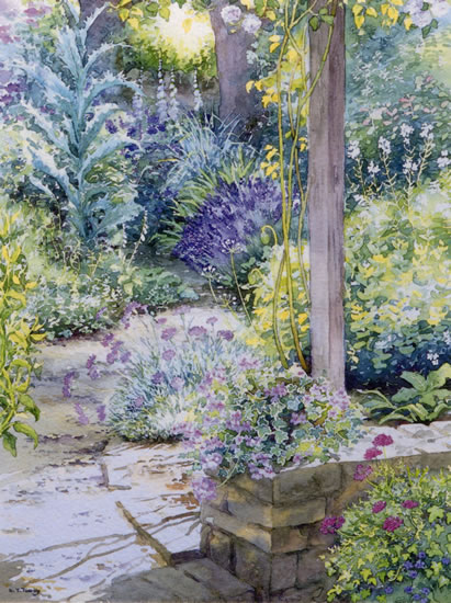 Garden Pathway - watercolour by Dorothy Pavey